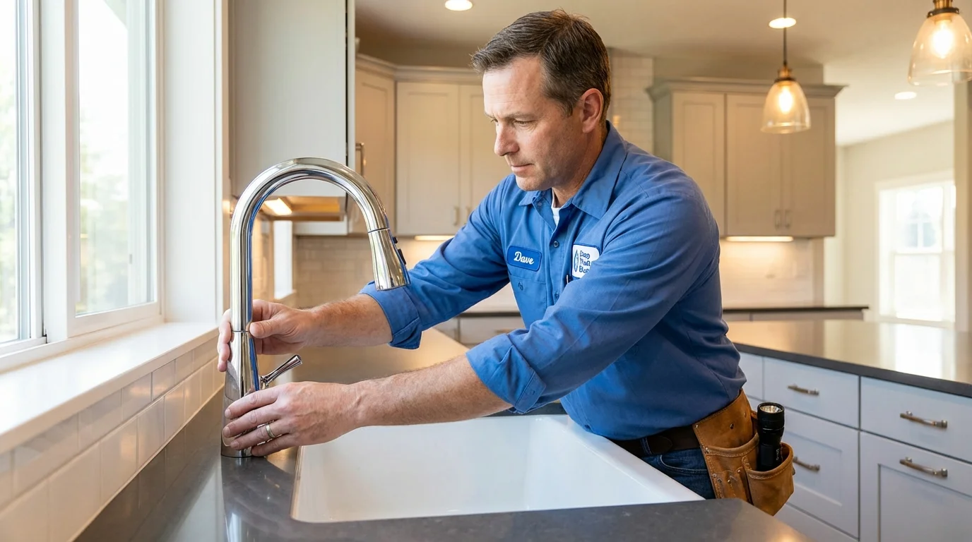 Kitchen faucet installation by Johns Plumbing LLC in Halstead